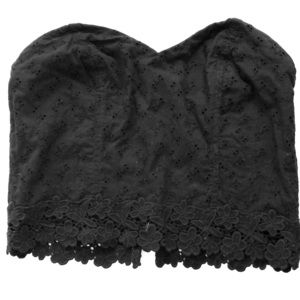 Strapless eyelet top